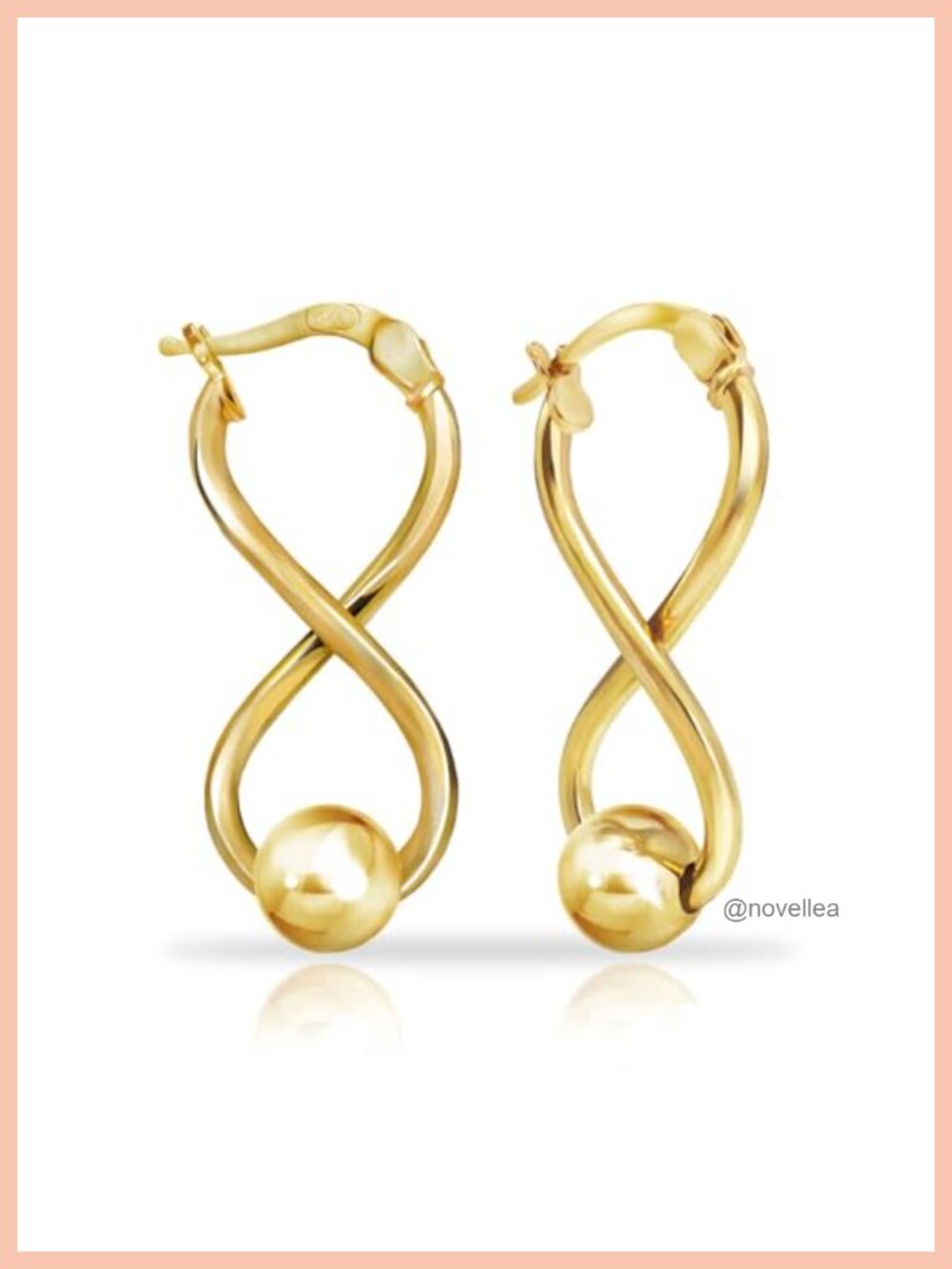 Sterling Silver Infinity Figure 8 Bead Drop Earrings, Post Back